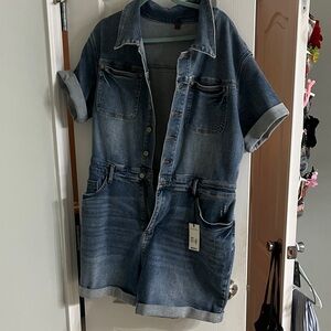 Judy Blue Light Blue Denim Short Romper